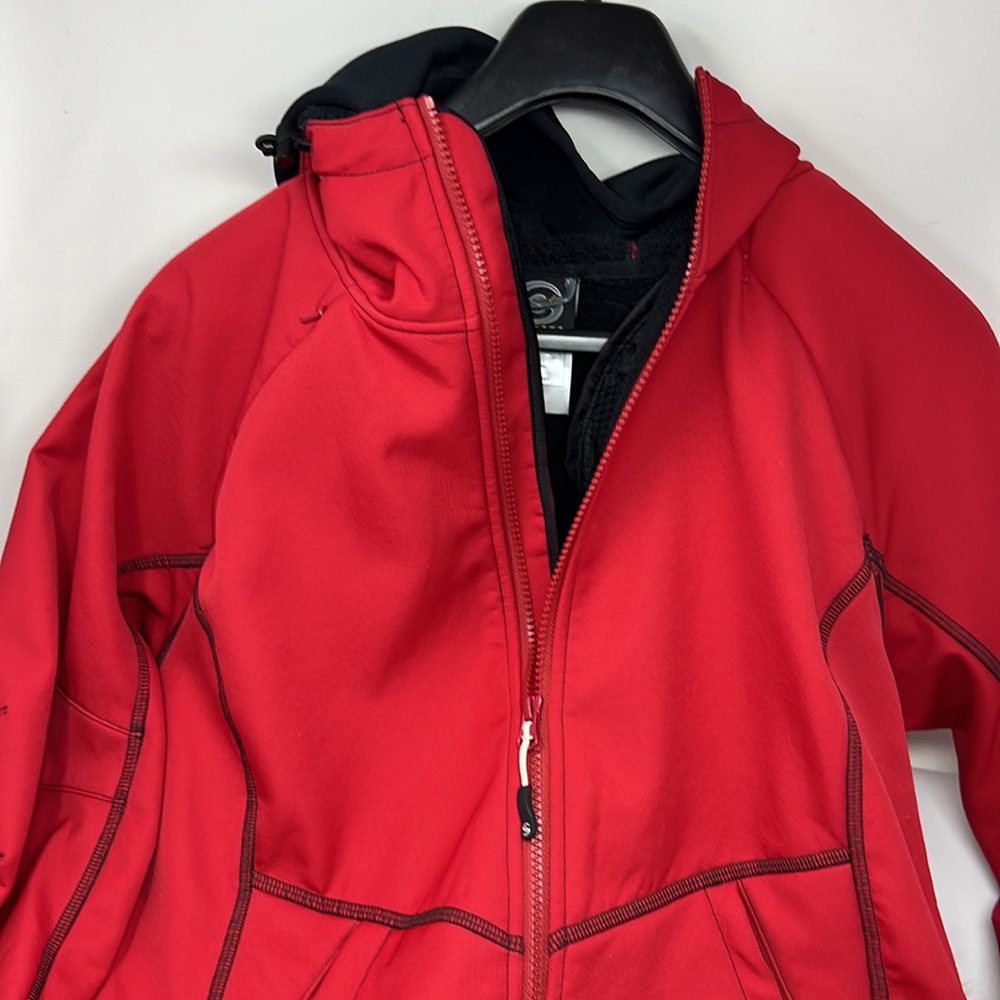 Loki Gear Hooded Women’s Full Zip Jacket Neck Gaiter Red Size Small